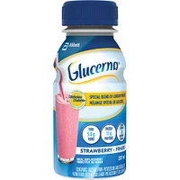 Glucerna® Nutritional Drink, Meal Replacement Shake, Complete, Balanced Nutrition for People with Diabetes, Strawberry, 6 x 237 mL