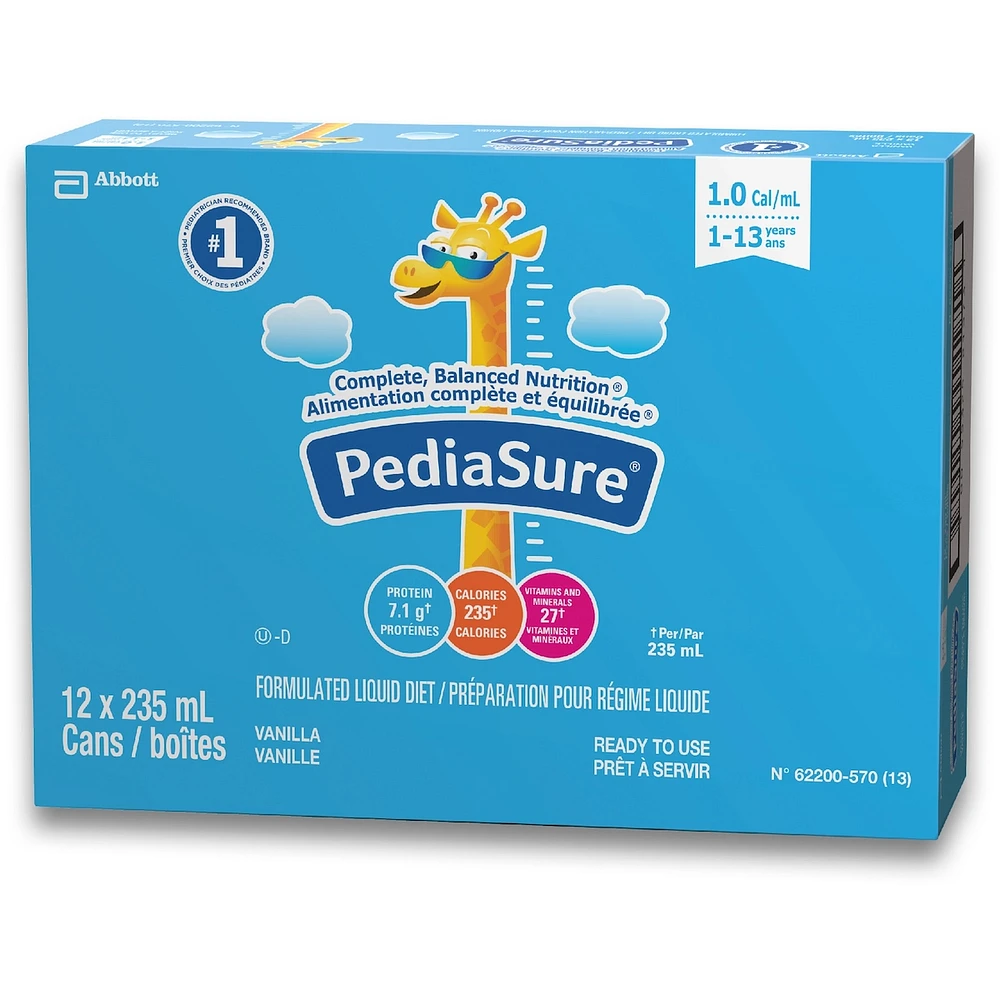 PediaSure®, Formulated Liquid Diet, Vanilla, 12 count, 2820 mL