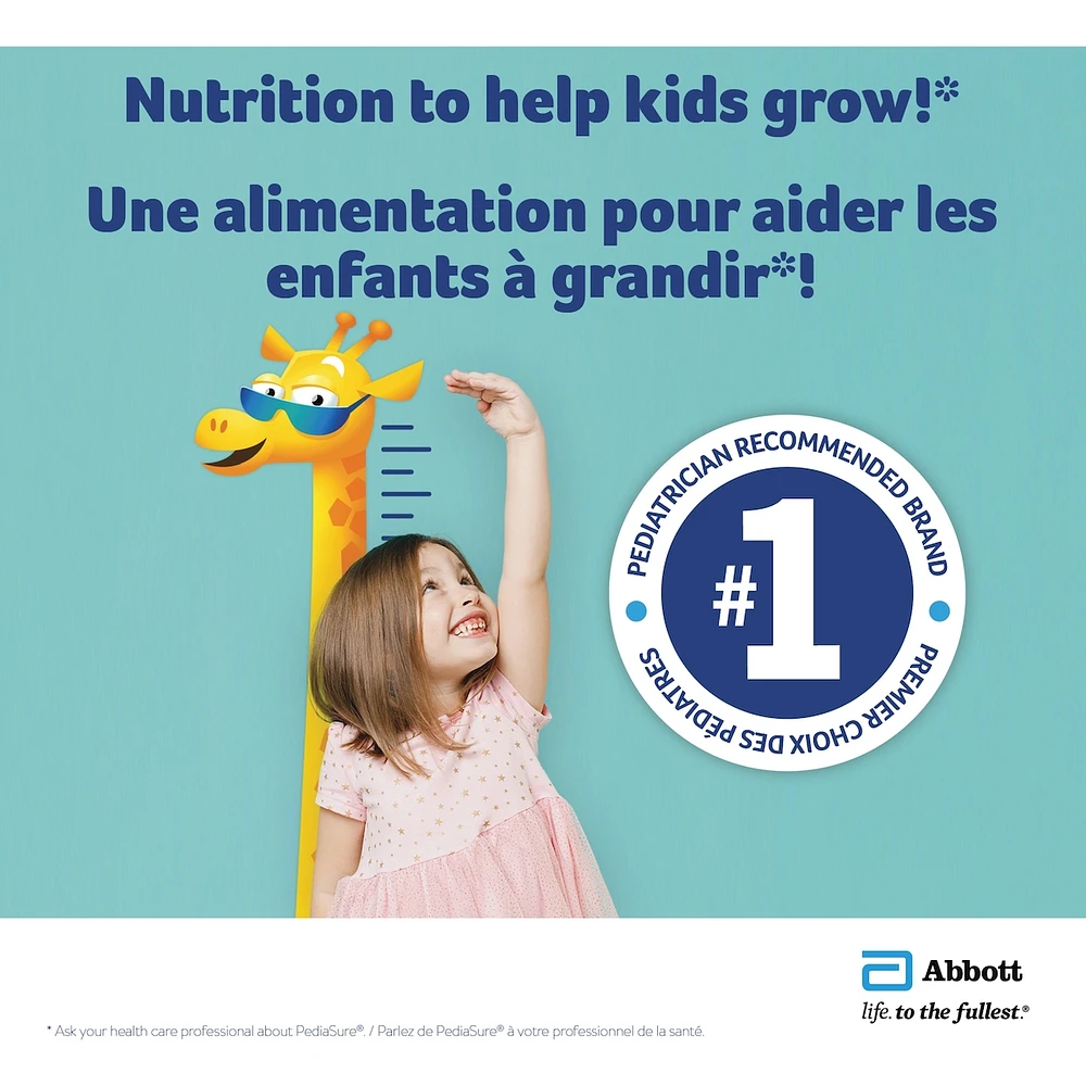 PediaSure Complete®, Nutritional Supplement, 4 x 235 mL, Chocolate – Kids nutritional shake, containing DHA and vitamins, helps promote weight gain when taken twice a day