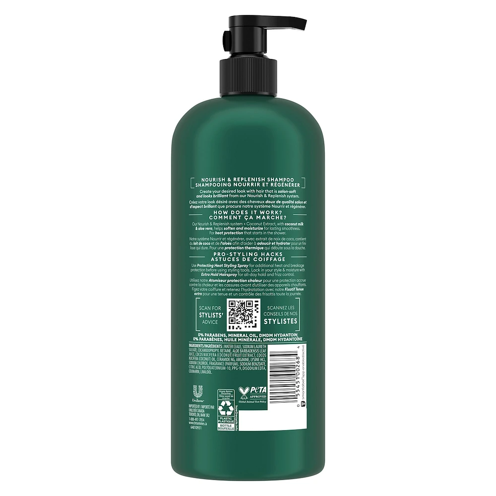Botanique Nourish & Replenish Shampoo for dry hair + Coconut Extract formulated with Pro Style Technology™