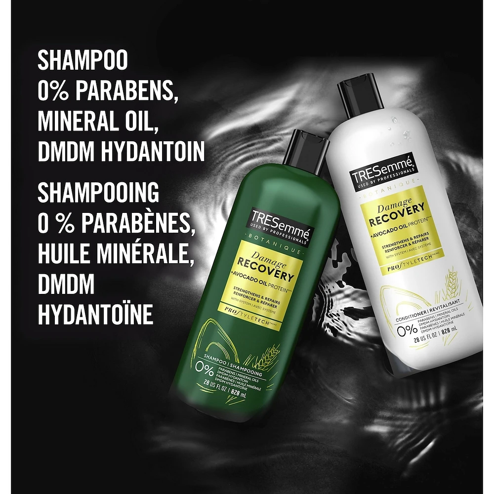 Shampooing Damage Recovery pour cheveux abîmés TRESemmé Botanique + Protéines à l'Huile d'Avocat avec Technologie Pro Style™