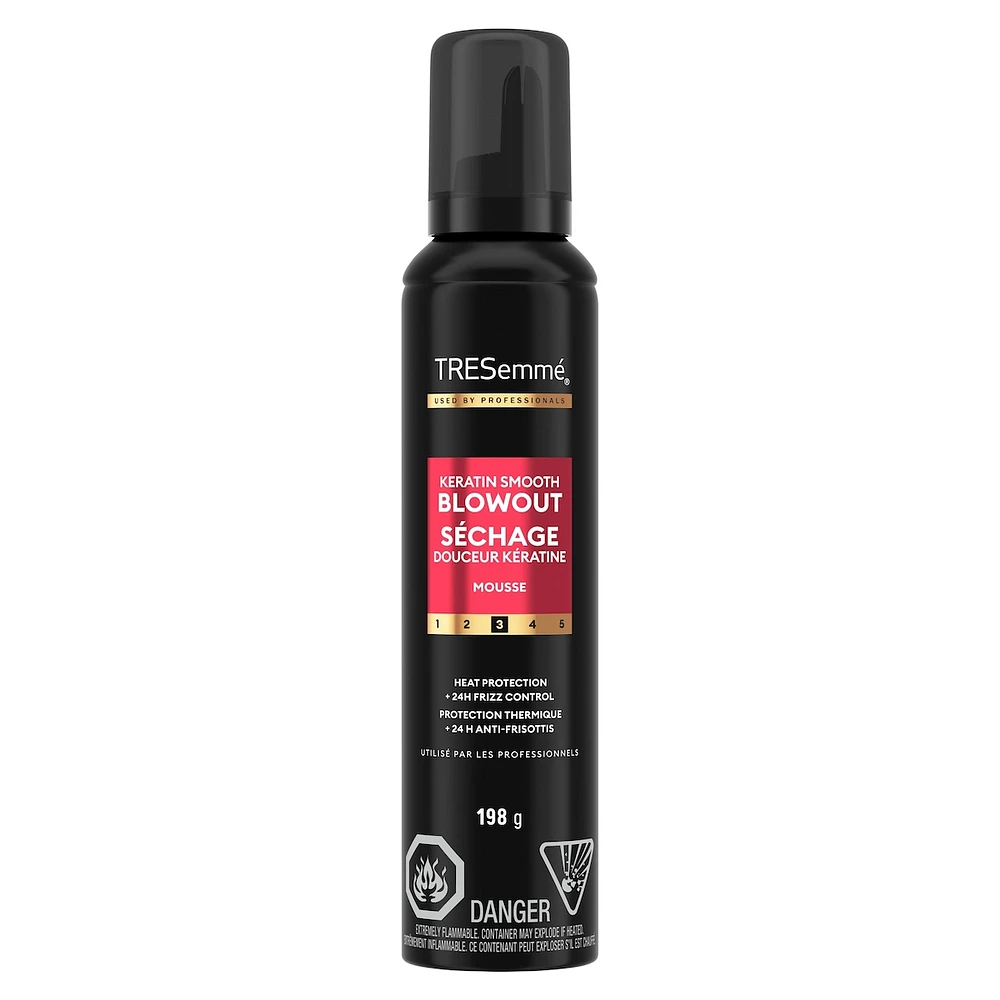 Keratin Smooth Weightless Whipped Hair Mousse for all-day hair volume provides hydration & heat protection