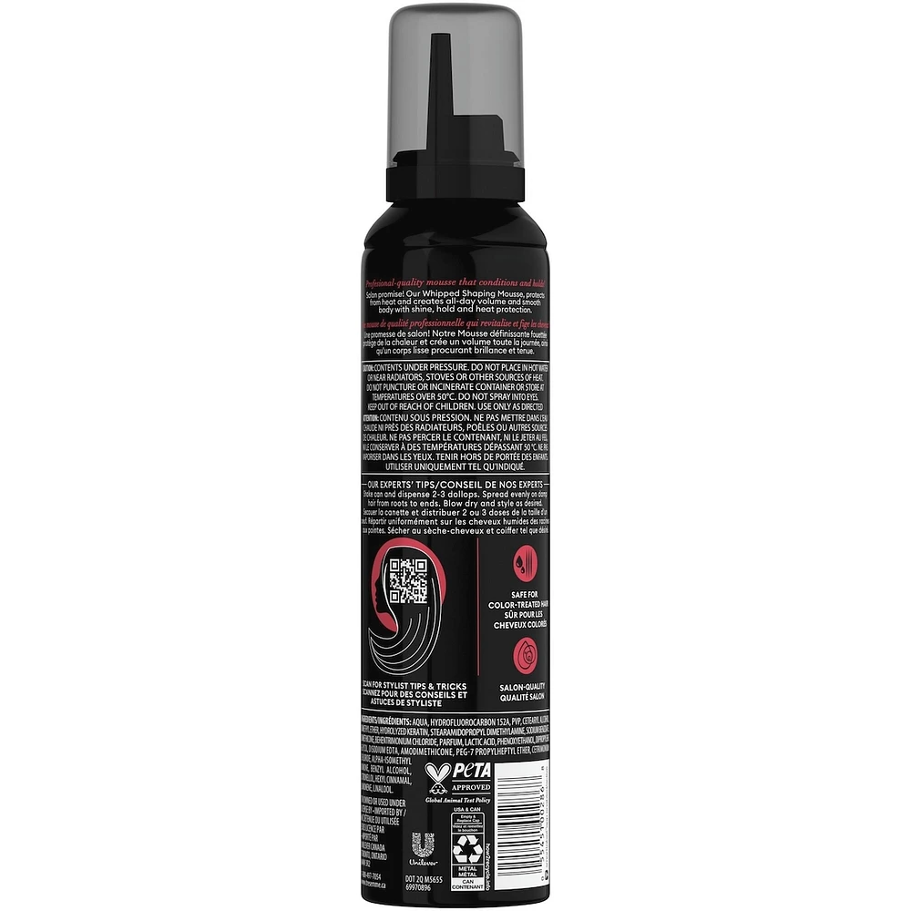 Keratin Smooth Weightless Whipped Hair Mousse for all-day hair volume provides hydration & heat protection