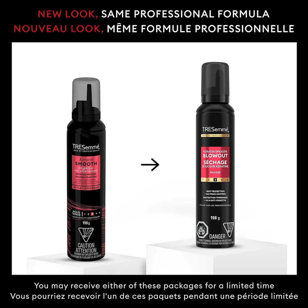 Keratin Smooth Weightless Whipped Hair Mousse for all-day hair volume provides hydration & heat protection