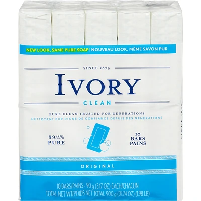 Ivory Bar Soap Original Scent 90 g, 10 count