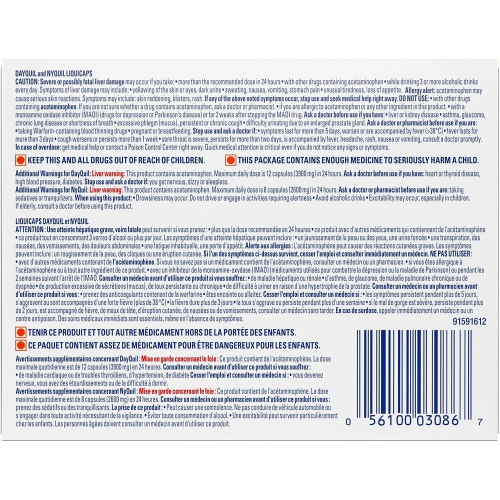 DayQuil Cold & Flu Multi-Symptom Relief Liquid Capsules + Vicks NyQuil Cold & Flu Multi-Symptom Relief Liquid Capsules