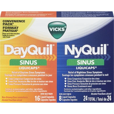 DayQuil Sinus Liquid Capsules + Vicks NyQuil Sinus liquid Capsules
