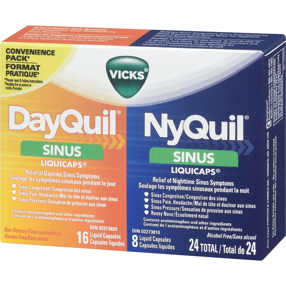 DayQuil Sinus Liquid Capsules + Vicks NyQuil Sinus liquid Capsules
