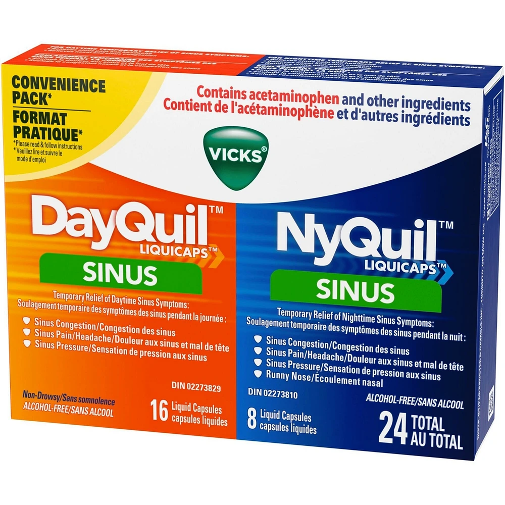 DayQuil Sinus Liquid Capsules + Vicks NyQuil Sinus liquid Capsules