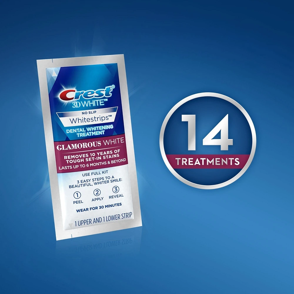 Crest 3D White Whitestrips Glamorous White Teeth Whitening Kit, 14 Treatments