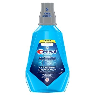 Crest Pro-Health Multi-Protection Alcohol Free Mouthwash with CPC (Cetylpyridinium Chloride), Clean Mint, 1.5 L