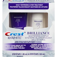 Crest 3D White Brilliance + Whitening Two-step Toothpaste, 85 mL and 63 mL Tubes