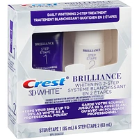 Crest 3D White Brilliance + Whitening Two-step Toothpaste, 85 mL and 63 mL Tubes