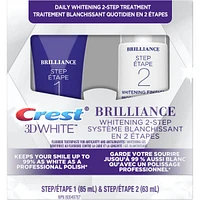 Crest 3D White Brilliance + Whitening Two-step Toothpaste, 85 mL and 63 mL Tubes