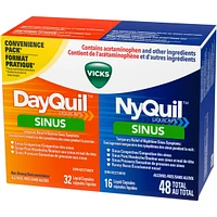 DayQuil Sinus Liquid Capsules + Vicks NyQuil Sinus liquid Capsules