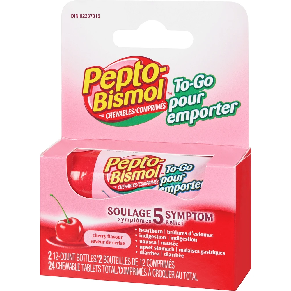 Cherry Chewables for Nausea, Heartburn, Indigestion, Upset Stomach, & Diarrhea Relief 24 ct