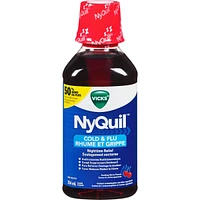 NyQuil Cold & Flu Nighttime Relief Liquid, Cherry, 354 ml