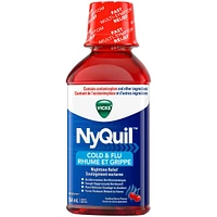 NyQuil Cold & Flu Nighttime Relief Liquid, Cherry, 354 ml
