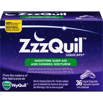 ZzzQuil Nighttime Sleep-Aid LiquiCaps, 36 Count