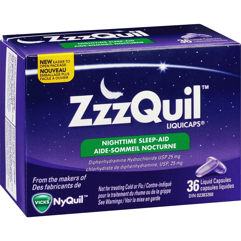 ZzzQuil Nighttime Sleep-Aid LiquiCaps, 36 Count
