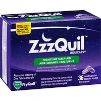 ZzzQuil Nighttime Sleep-Aid LiquiCaps, 36 Count