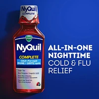 NyQuil COMPLETE Cold, Flu, and Congestion Medicine, 236 mL, Berry Flavour