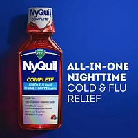 NyQuil COMPLETE Cold, Flu, and Congestion Medicine, 354 mL, Berry Flavor