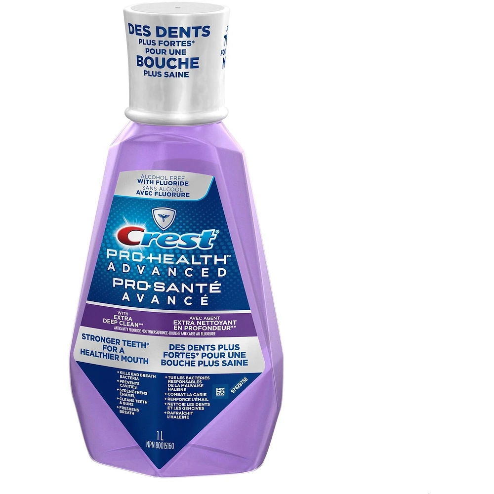 Rince-bouche Crest Pro-Santé Avancé avec agent extra nettoyant en profondeur – 1 L