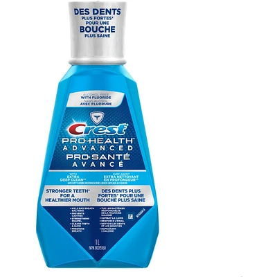 Crest Pro-Health Advanced, Extra Deep Clean Mouthwash, Fresh Mint, 1 L