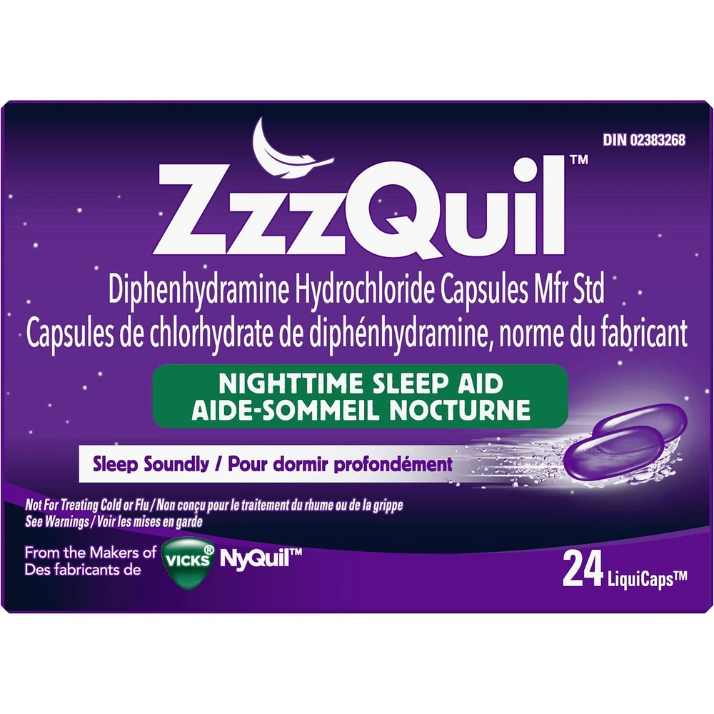 ZzzQuil Nighttime Sleep-Aid LiquiCaps, 24 Count