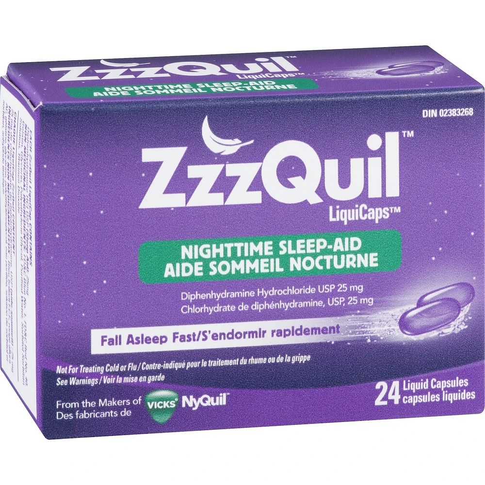 ZzzQuil Nighttime Sleep-Aid LiquiCaps, 24 Count