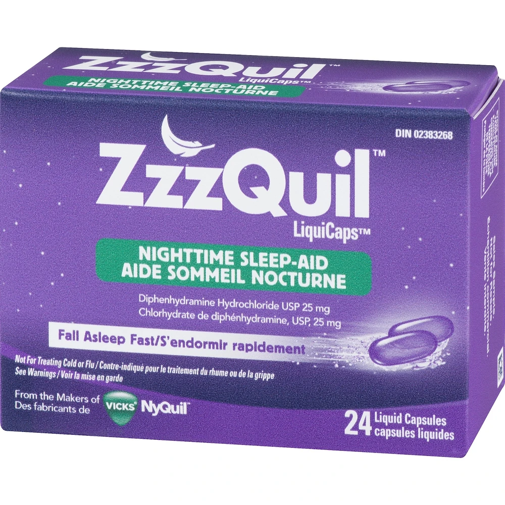 ZzzQuil Nighttime Sleep-Aid LiquiCaps, 24 Count