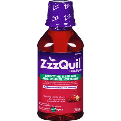 ZzzQuil Nighttime Sleep Aid Liquid, Calming Vanilla Cherry, 354 mL