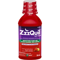 ZzzQuil Nighttime Sleep Aid Liquid, Calming Vanilla Cherry, 354 mL