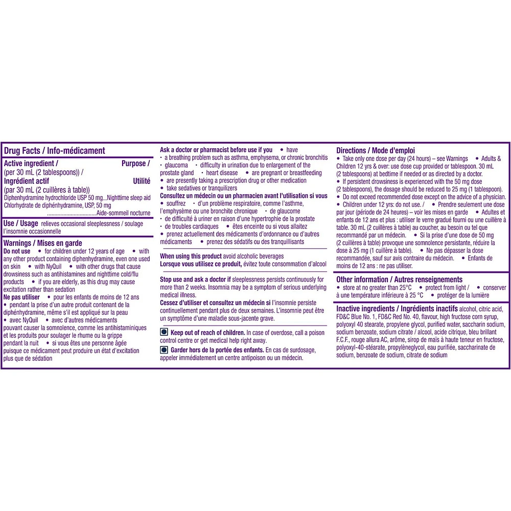 ZzzQuil Nighttime Sleep Aid Liquid, Calming Vanilla Cherry, 354 mL