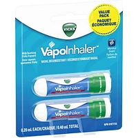 VapoInhaler Nasal Decongestant Inhaler, Menthol Scent, 0.20 mL each