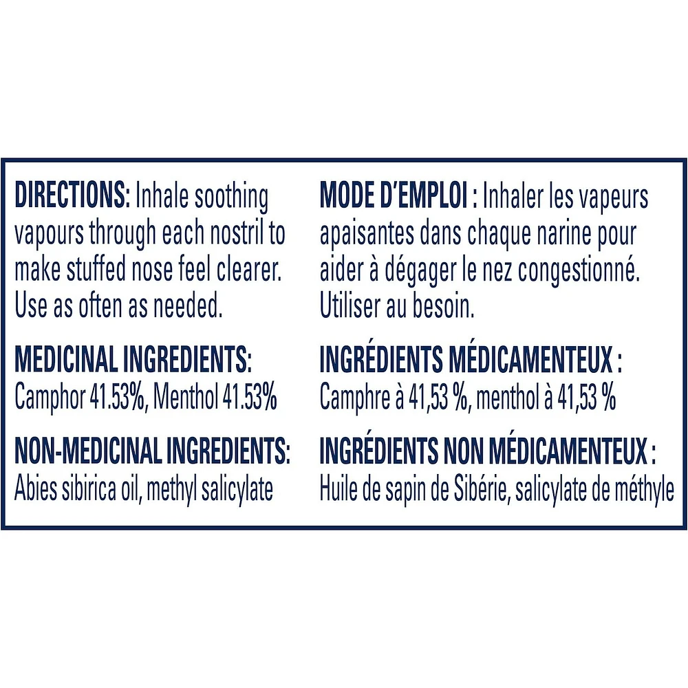 VapoInhaler Nasal Decongestant Inhaler, Menthol Scent, 0.20 mL each