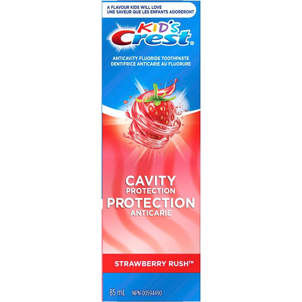 Crest Kid's Anticavity Cavity Protection Fluoride Toothpaste, Strawberry Rush, 85 mL