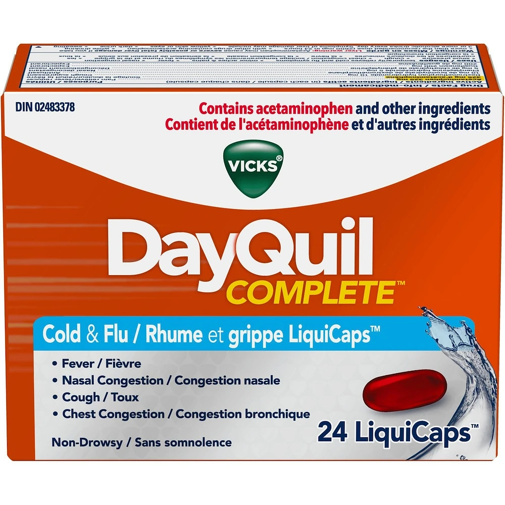 DayQuil COMPLETE Cold & Flu Daytime Relief, 24 LiquiCaps