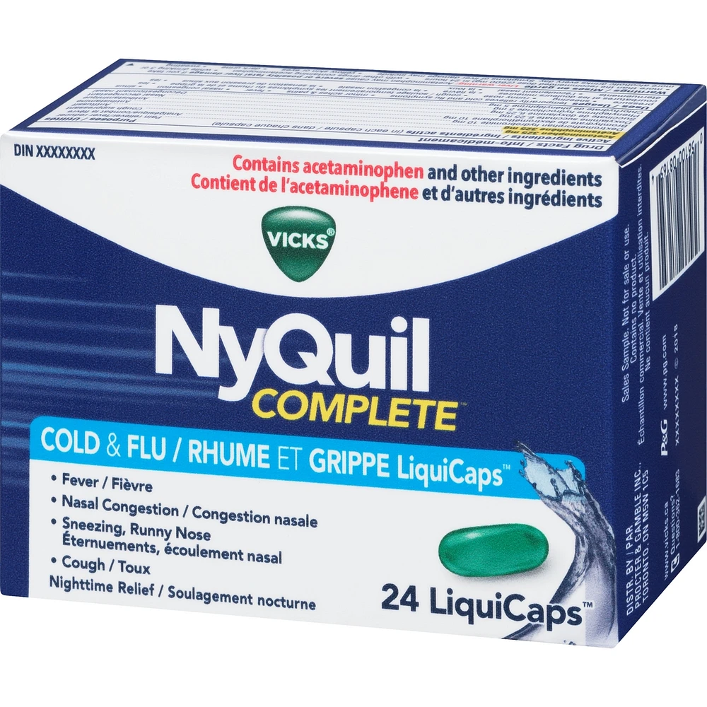 NyQuil COMPLETE Cough, Cold & Flu Nighttime Relief, 24 LiquiCaps