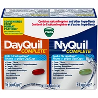 DayQuil and NyQuil COMPLETE Cough, Cold & Flu Relief, 24 LiquiCaps