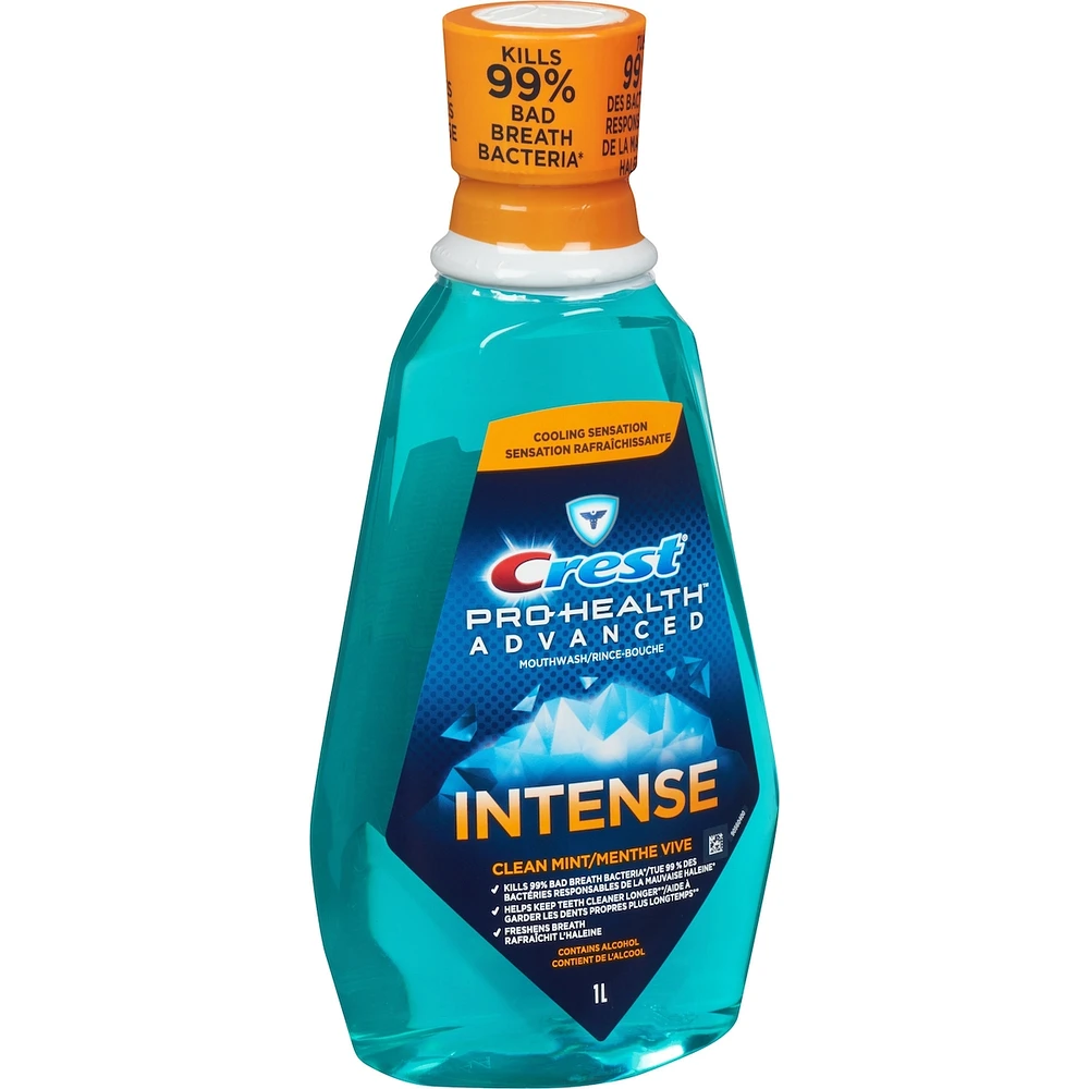 Crest Pro-Health Advanced Intense Mouthwash, Clean Mint, 1L