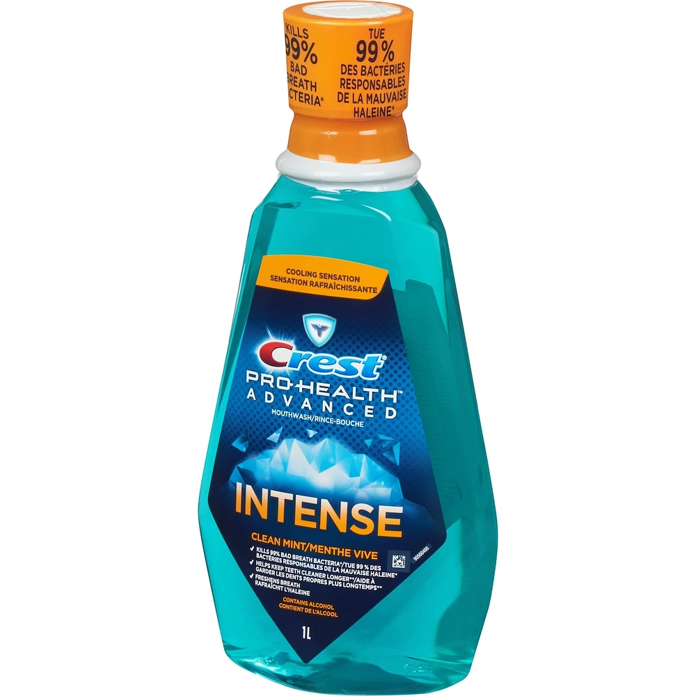 Crest Pro-Health Advanced Intense Mouthwash, Clean Mint, 1L