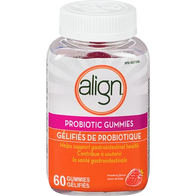 Align Probiotic Strawberry Flavour 60ct Gummy., #1 Recommended Probiotic Brand by Doctors‡