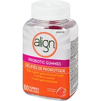 Align Probiotic Strawberry Flavour 60ct Gummy., #1 Recommended Probiotic Brand by Doctors‡