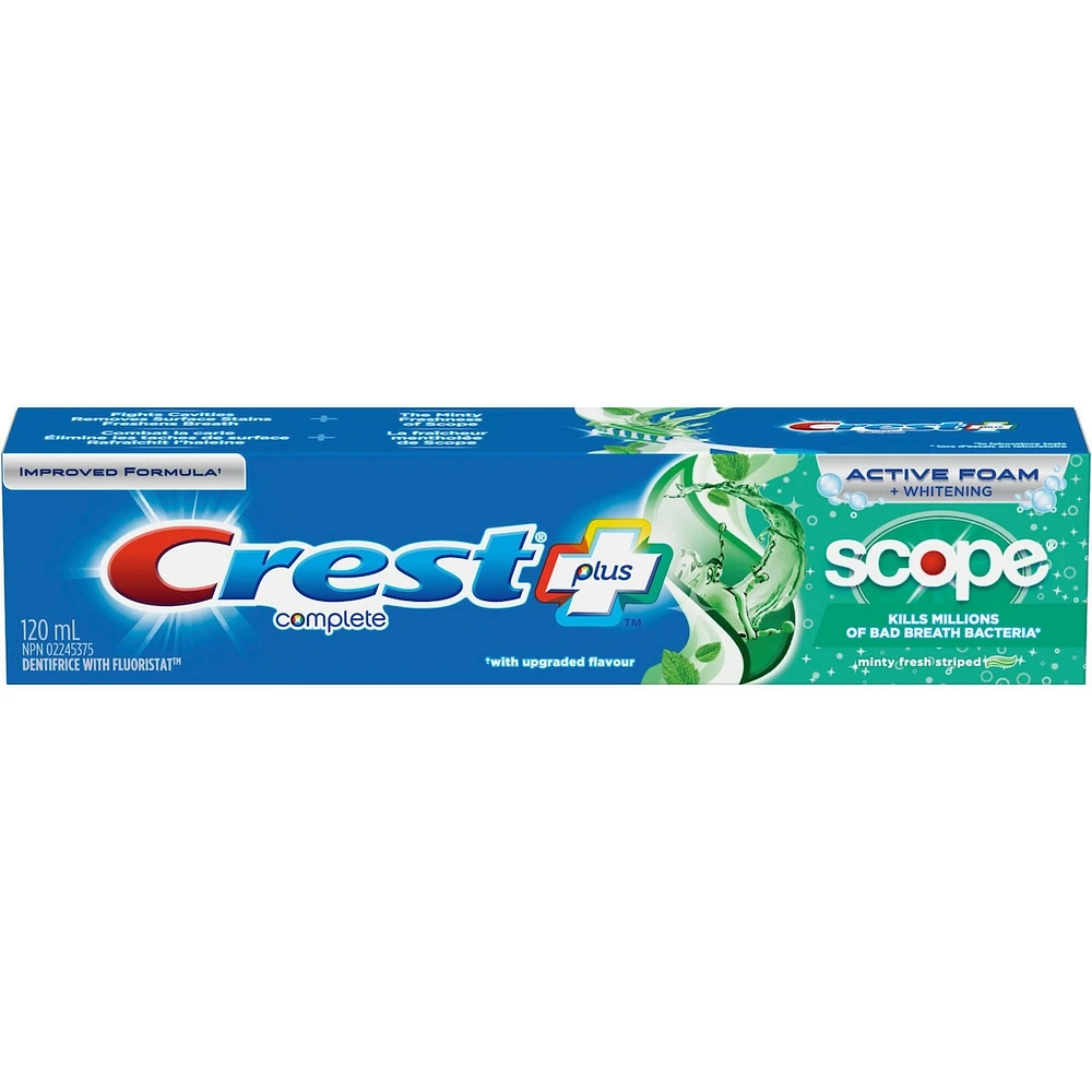 Dentifrice Complete Blanchissant avec Scope, Menthe fraîcheur, 120 mL