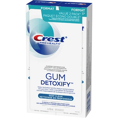 Crest Pro Health Gum Detoxify Deep Clean Toothpaste 2x110mL Twin Pack