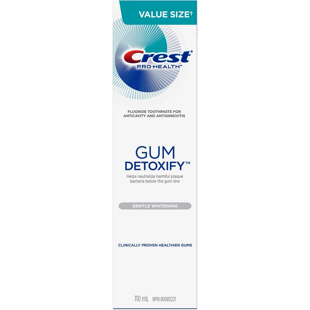 Crest Gum Detoxify Gentle Whitening Toothpaste, 110 mL