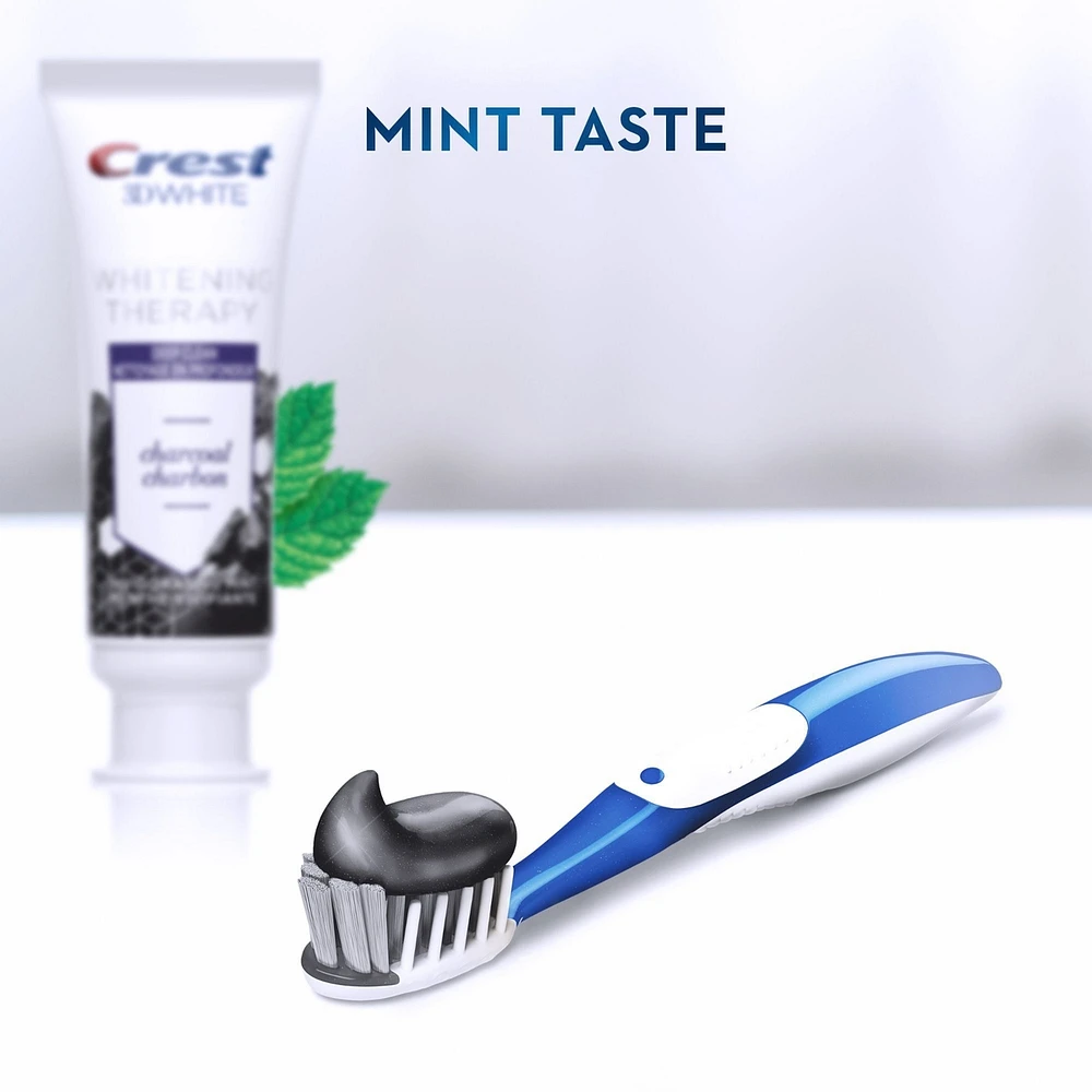 Crest 3D White Whitening Therapy Charcoal Deep Clean Fluoride Toothpaste, Invigorating Mint,  110 mL