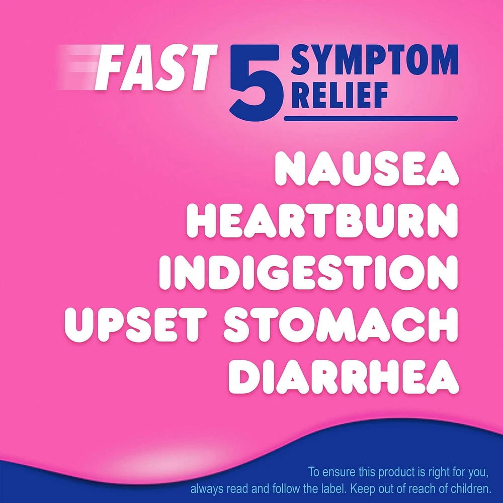 Liquid Extra Strength for Nausea, Heartburn, Indigestion, Upset Stomach, and Diarrhea Relief, Original Flavor, Pack of each